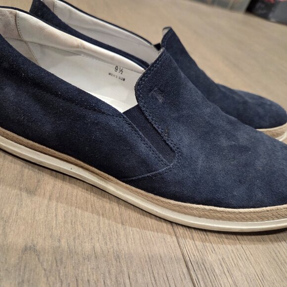 Tods Espadrille Loafers in Navy Suede size 9.5 main image 7